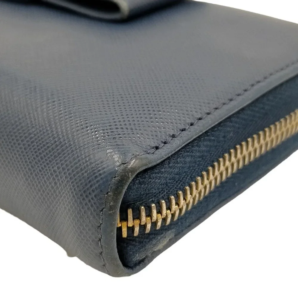 Prada Wallet Long Navy Blue Leather in Great Condition - Picture 4 of 9